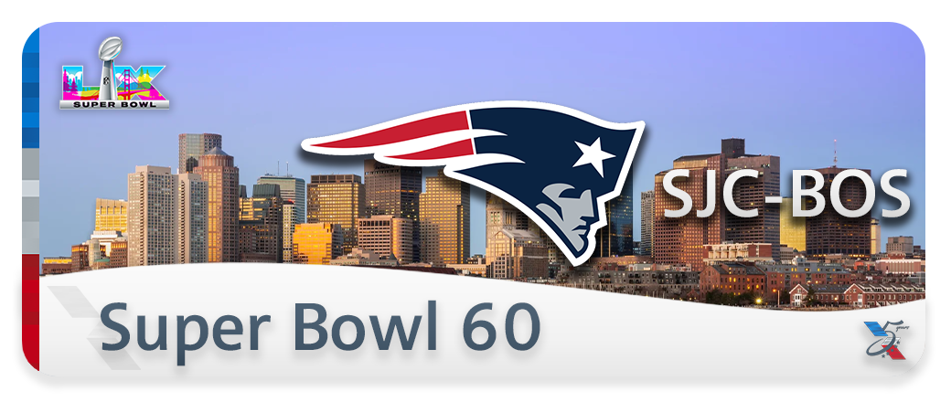 Given to those who flew any of the SJC-BOS special flights for Super Bowl 60.